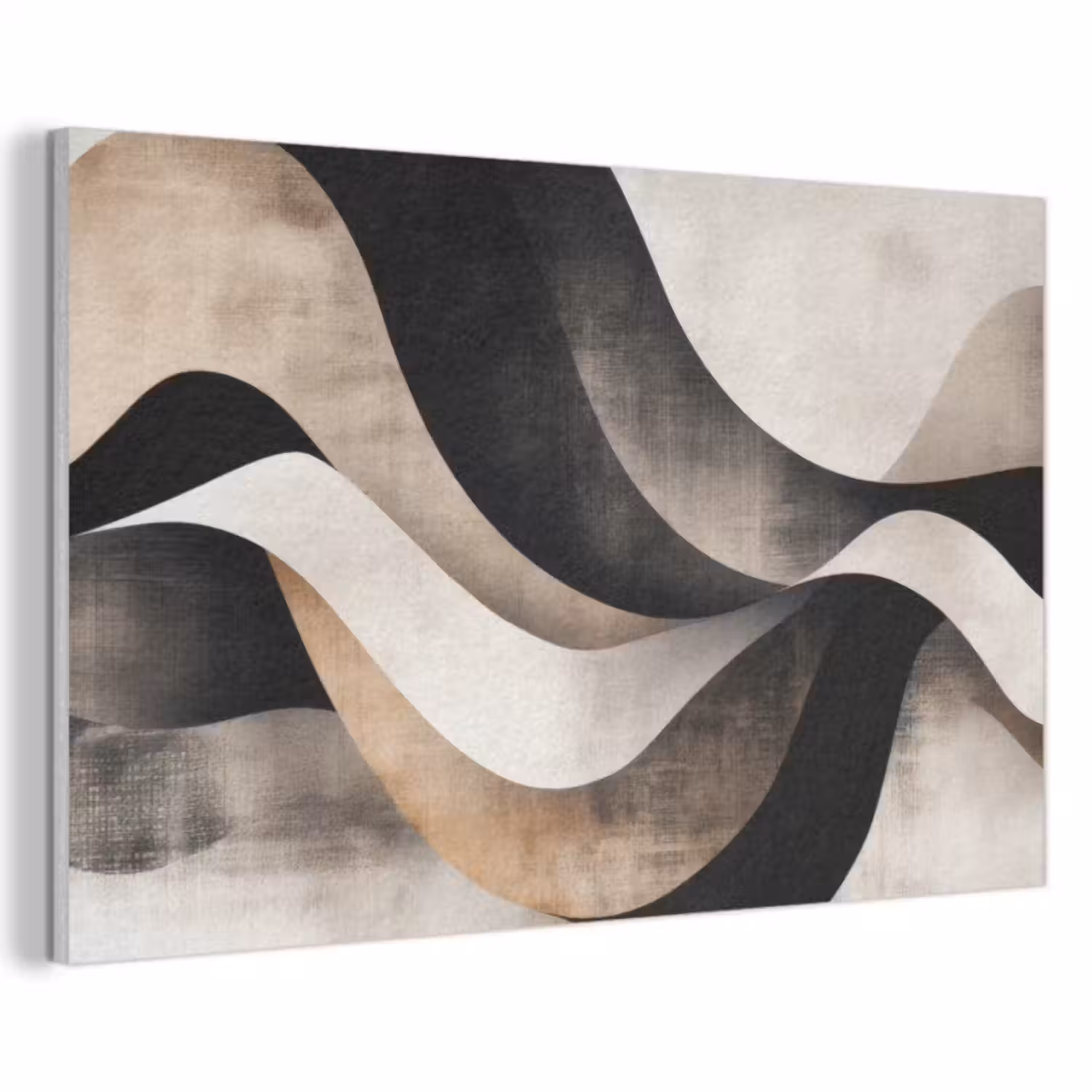 Akoestisch schilderij - Abstract - Golven - Zwart - Verweerd
