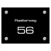 Effen - Zwart - Modern Naambord Rechthoek middel -3d
