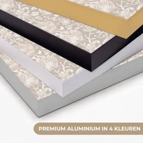Bloemenprint - Grijs - Crème Textielframe zwart klein 947 -USP_kleurenNL