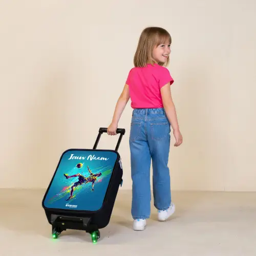 Neon - Voetbal - Schop - Kleurrijk Kinderkoffer - Zwart klein -sfeer1
