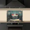 Sneeuw - Skilift - Rood - Bomen keuken achterwand spatscherm klein -sfeer1