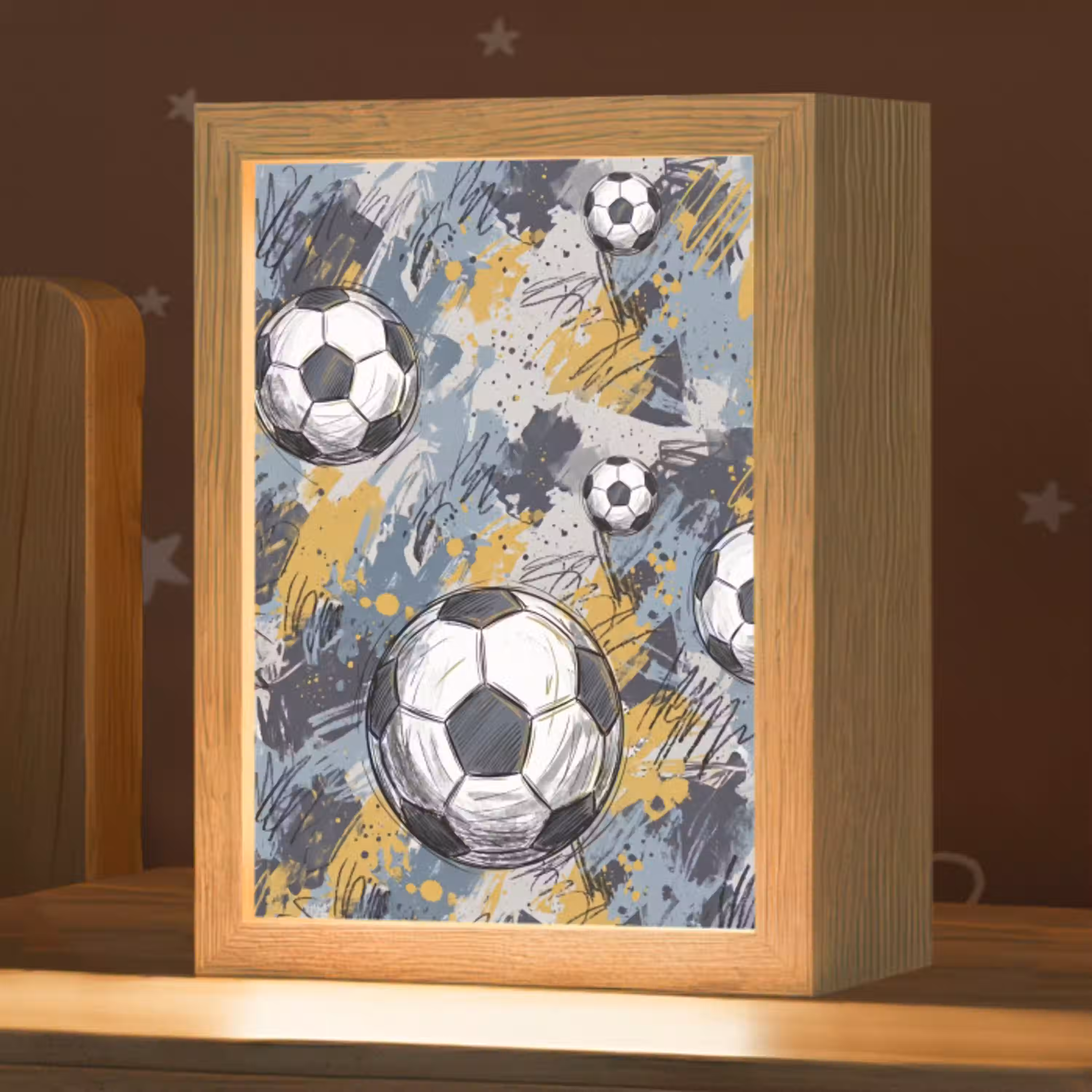 Voetbal - Abstract - Sport - Kleurrijk Light Box met kabel (Kinderlampje) klein -zzz_3d_website