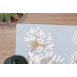 Illustratie - Bloemen - Blauw muismat rubber klein -closeup