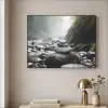 Stenen - Stapel - Natuur Textielframe zwart klein -sfeer2