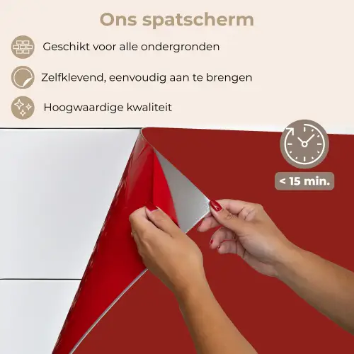 Schuin - Loveyou - Rood keuken achterwand spatscherm klein -spatscherm_NL