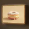 Donut - Romig - Poedersuiker - Beige Light Box met batterij (Wandlamp) middel -z3d_website