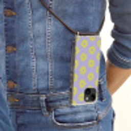 Zonnen patroon - Geel - Paars - Zomer Crossbody Case iPhone 14 middel -sfeer2
