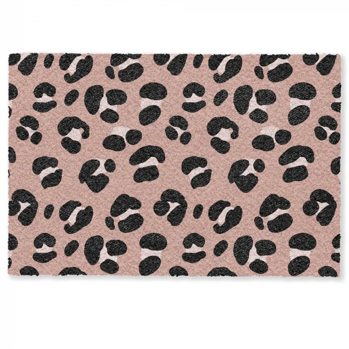 Luipaard - Vlekken - Beige - Roze Deurmat klein 898 -zkaufland3d