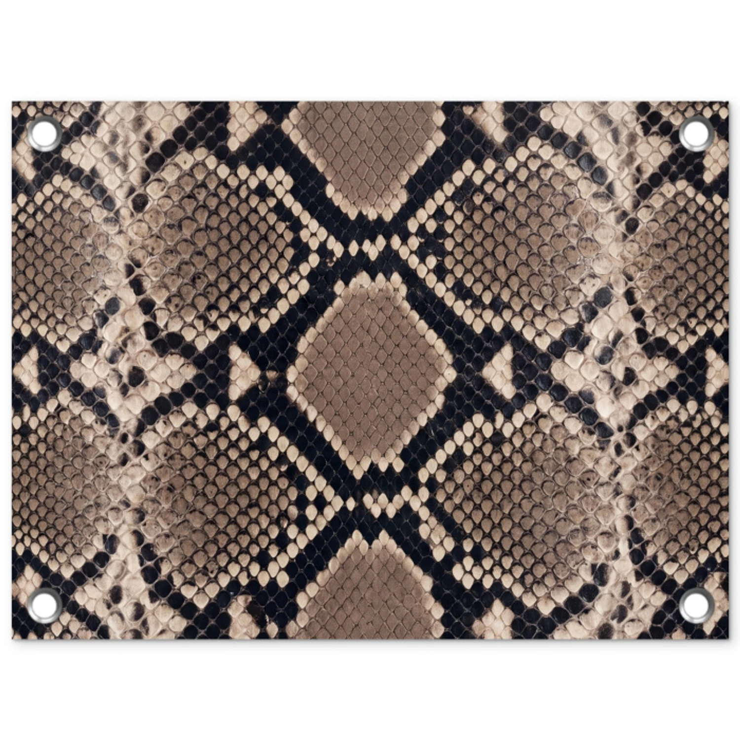 Slangenprint - Python - Bruin tuinposter los doek klein -3d