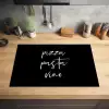 Quote - Pizza pasta vino - Zwart Inductie beschermer vinyl 3mm klein -sfeer5