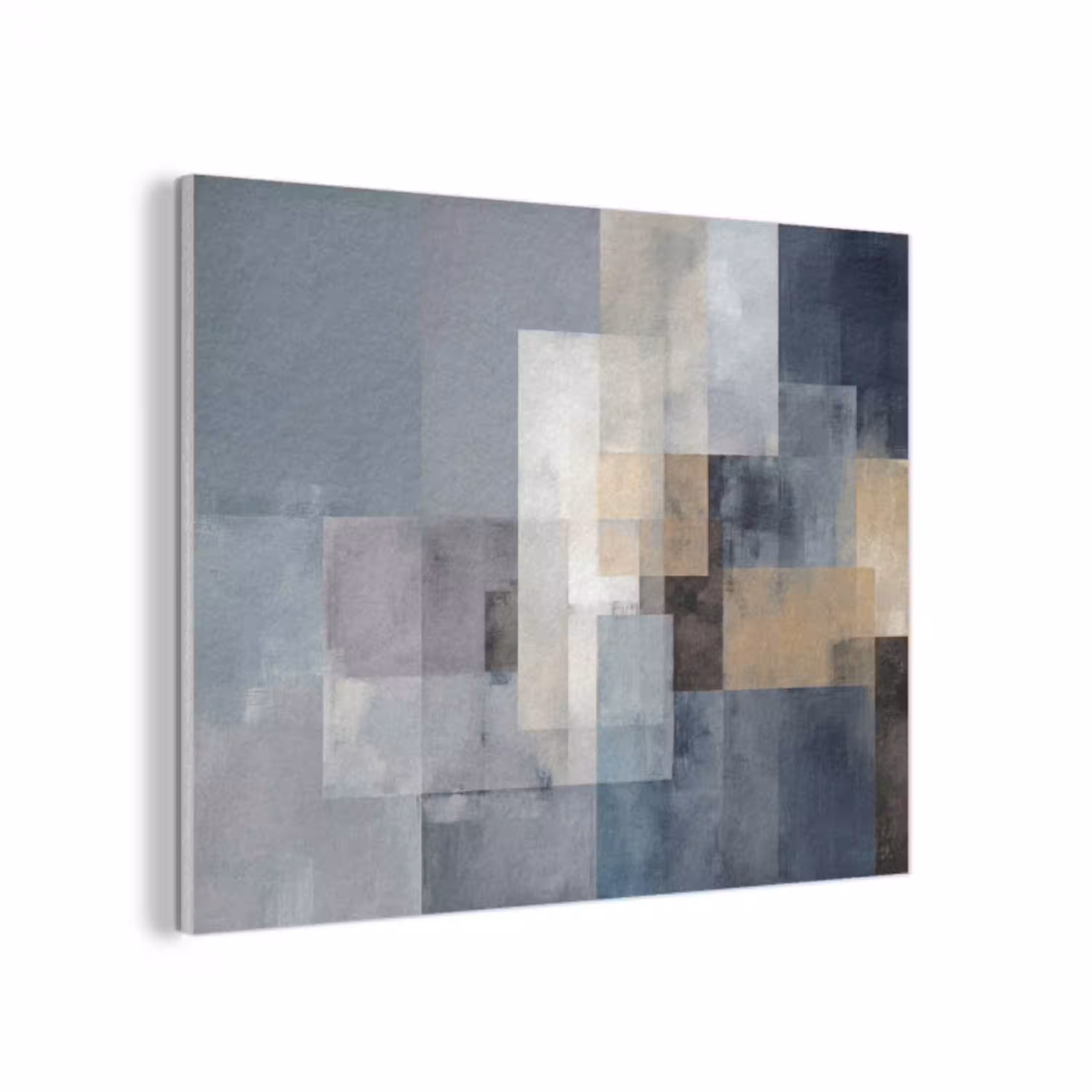 Rechthoeken - Abstract - Blauw PET vilt klein -3d