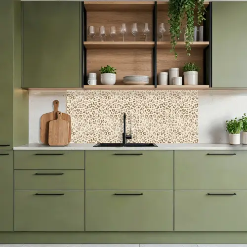 Luipaard - Klassiek - Beige keuken achterwand 2 middel 871 -sfeer3