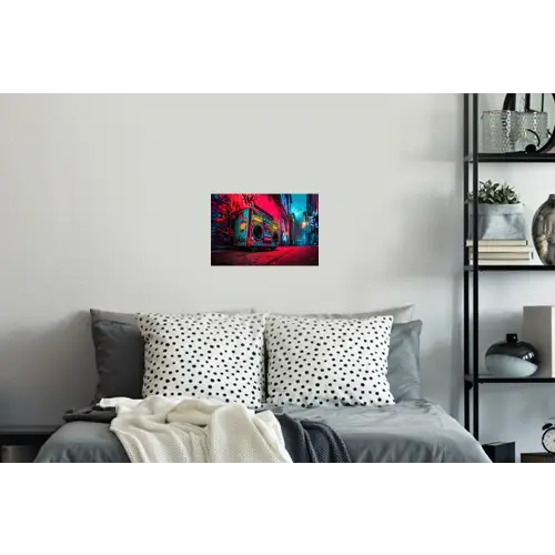 Boombox - Rood - Graffiti - Neon Muursticker klein -slaapkamer