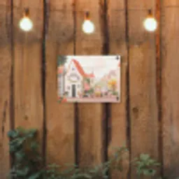 Bloemen - Huizen - Dorp tuinposter los doek klein -sfeer1