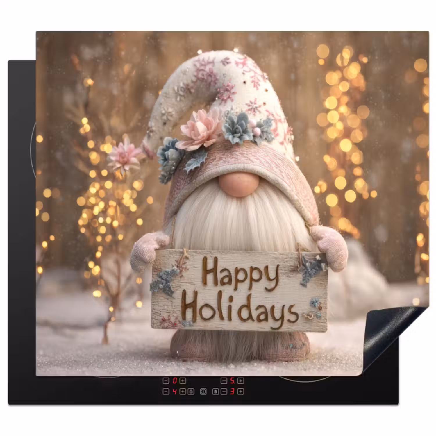 Inductie beschermer - Kerst - Gnome - Bord - Kleurrijk