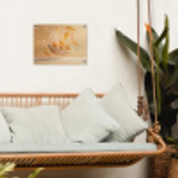 Peach - Eten - Taart - Oranje tuinposter los doek klein -sfeer7