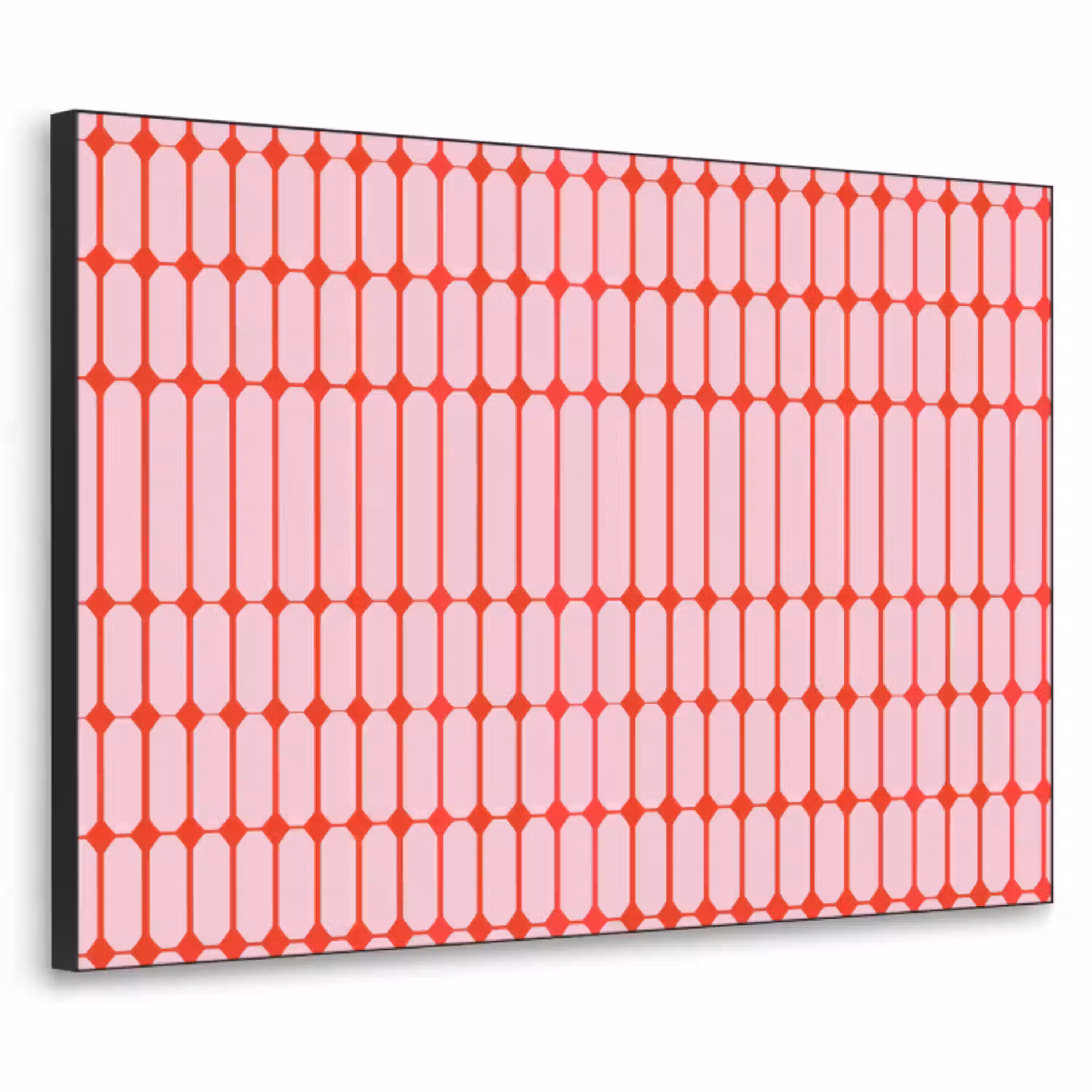 Geometrisch - Minimalistisch - Rood - Roze Textielframe zwart klein 947 -3d