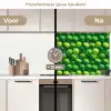 Limoenen - Druppels - Groen keuken achterwand 2 middel 871 -voor-na2_NL