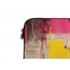 Vrouwengezicht - Krantenpapier - Abstract - Roze laptophoes neopreen klein -detail