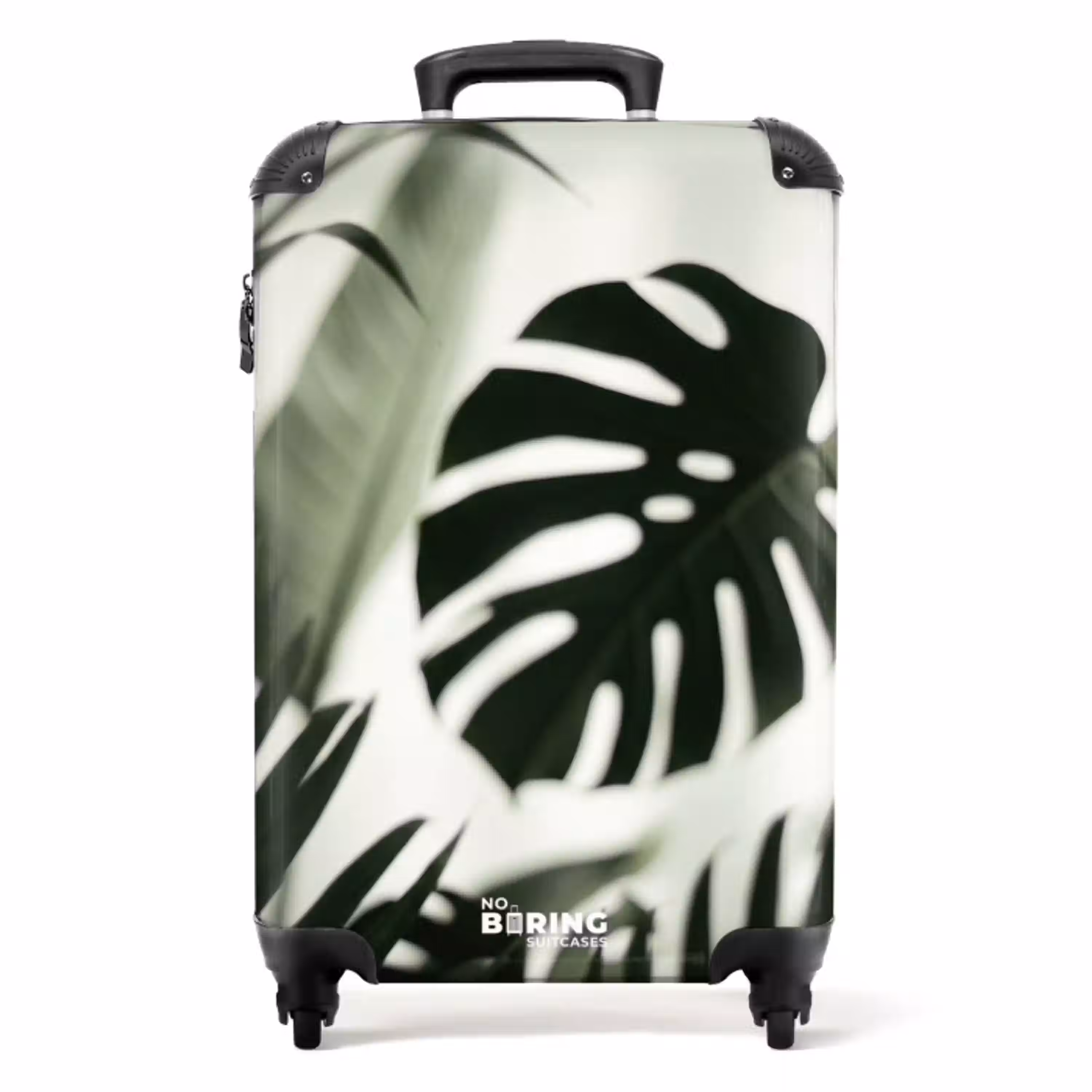 Planten - Bladeren - Natuur - Minimalistisch - Groen NBS - Handbagage koffer - Volwassenen Unisex middel -productfoto_recht