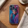 Zingende man - Glitterjas - Microfoon Telefoonhoesje iPhone 17 Pro klein -sfeer1
