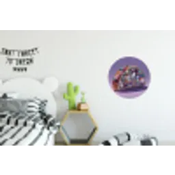 Edelstenen - Glitters - Paars - Kleurrijk Wandcirkel aluminium klein -kinderkamer