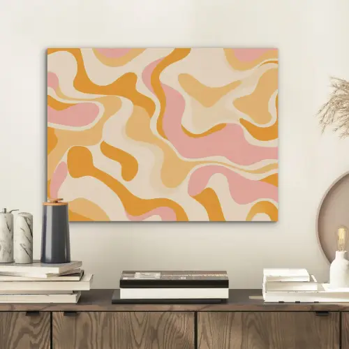 Abstract - Golvend - Oranje PET vilt klein -sfeer1