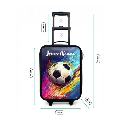 Neon - Voetbal - Kleurrijk Kinderkoffer - Zwart klein -productfoto_formaten