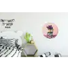 Stoel - Vaas - Bloemen - Geblokt Wandcirkel aluminium klein -kinderkamer