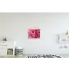 Bloemen - Verf - Roze textielposter latten blank klein -kinderkamer