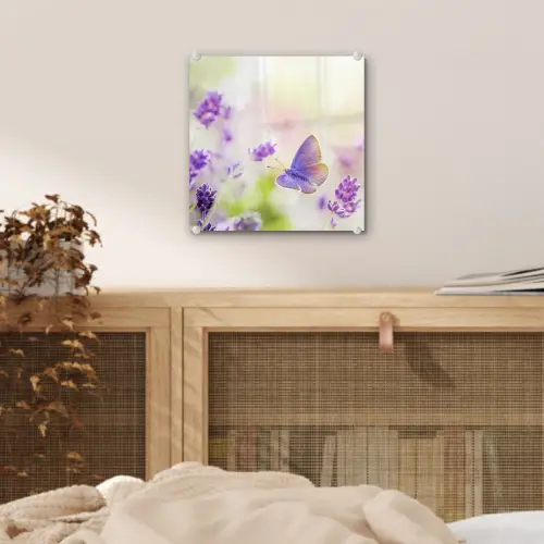 Lavendel - Vlinder - Bloemen plexiglas 5mm klein -sfeer4