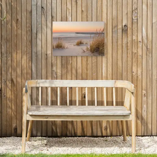 Pier - Zonsondergang - Strand Tuinposter op houten frame 2 cm dik klein -sfeer4