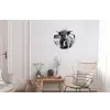 Schotse hooglander - Natuur - Koe - Zwart - Wit Wandcirkel aluminium klein -woonkamer