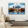 Bomen Frankfurt- Stad - Skyline - Brug canvas 2cm klein -sfeer6