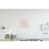 Wereldkaart - Simpel - Vliegtuig textielposter latten blank klein -kinderkamer