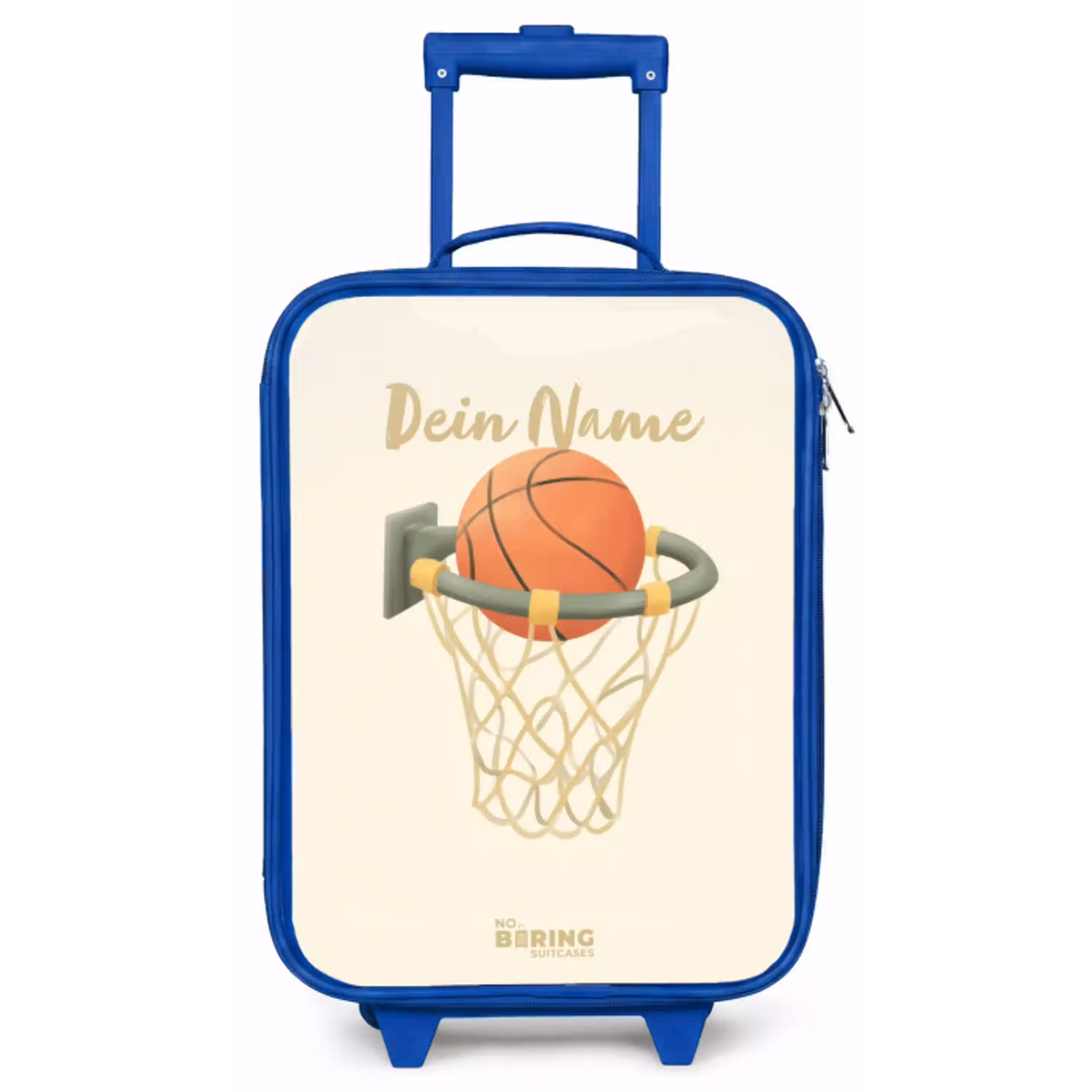 Basketbal in neutrale kleuren Kinderkoffer - Blauw klein -zz3dotto