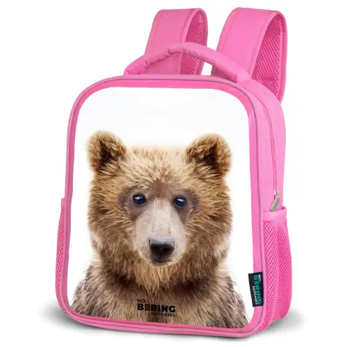 Bennie Beer Kinderrugzak - Roze middel -schuin
