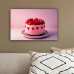 Taart - Hart - Roze canvas 2cm klein -sfeer3