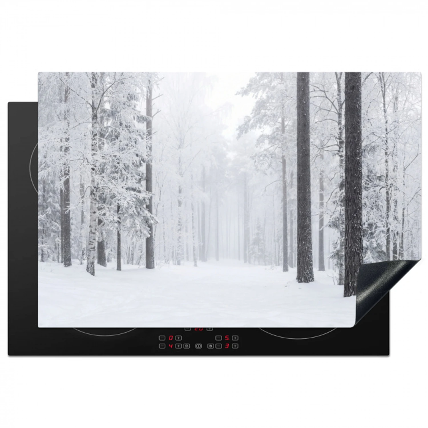 Bos - Sneeuw - Pad - Winter - Stilte Inductie beschermer vinyl 3mm klein -3d