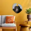 Chimpansee - Badeend - Grijs Wandcirkel Organisch Forex 3mm klein -sfeer4