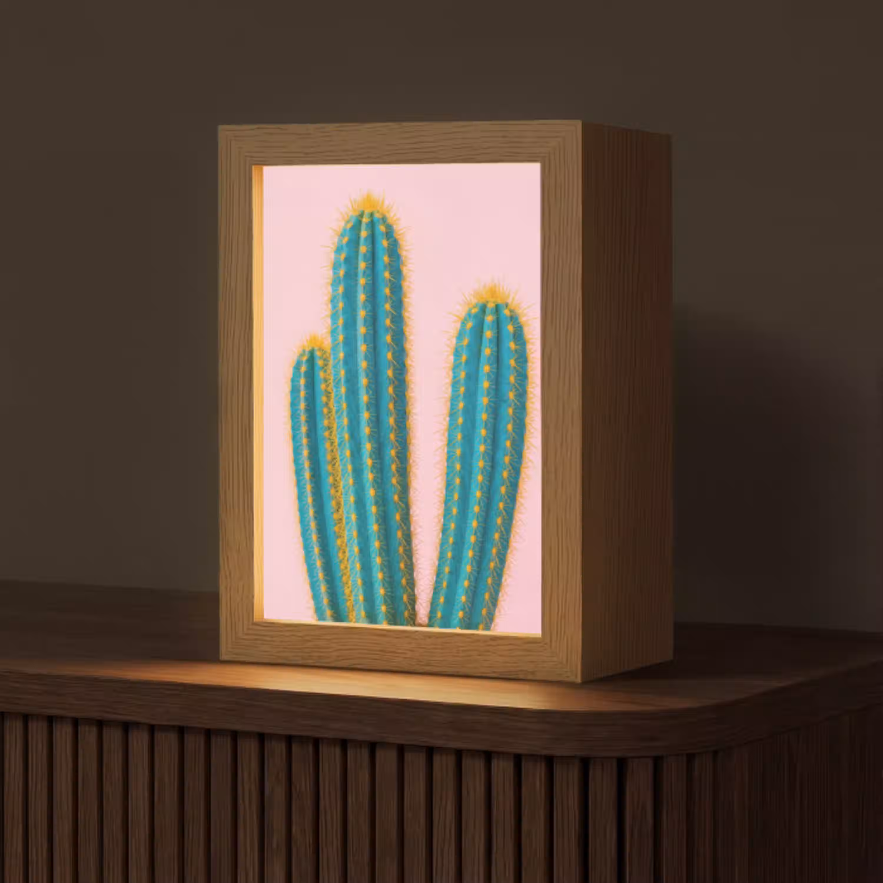 Cactussen - Modern - Pastel Light Box met kabel (Tafellamp) klein -z3d_website
