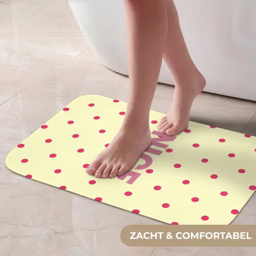 Nice - Stippen - Roze - Geel Badmat klein -USP_ZachtNL