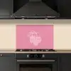 Frambozen - Steel - Getekend - Roze keuken achterwand spatscherm klein -sfeer1