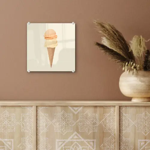 Minimalistisch - Schepijs - Hoorntje - Beige plexiglas 5mm klein -sfeer5