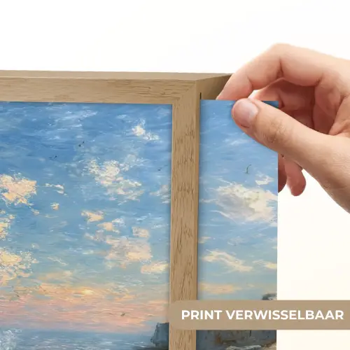 Zee - Golven - Rotsen - Meeuwen Light Box met batterij (Wandlamp) middel -USP_websiteprintNL