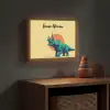 Triceratops - Hoorns - Cirkel - Oranje Light Box met batterij (Wandlamp kind) middel -sfeer5_kind