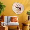 Cheesecake - Eten - Roze - Taart Wandcirkel Organisch Aluminium middel -sfeer4