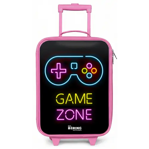Qoute met neonkleuren Kinderkoffer - Roze klein -zz3dotto