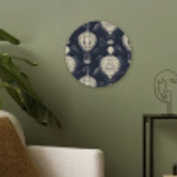 Luchtballonnen - Wolken - Patroon - Donkerblauw Akoestische PET Vilt - Rond klein 838 -sfeer2