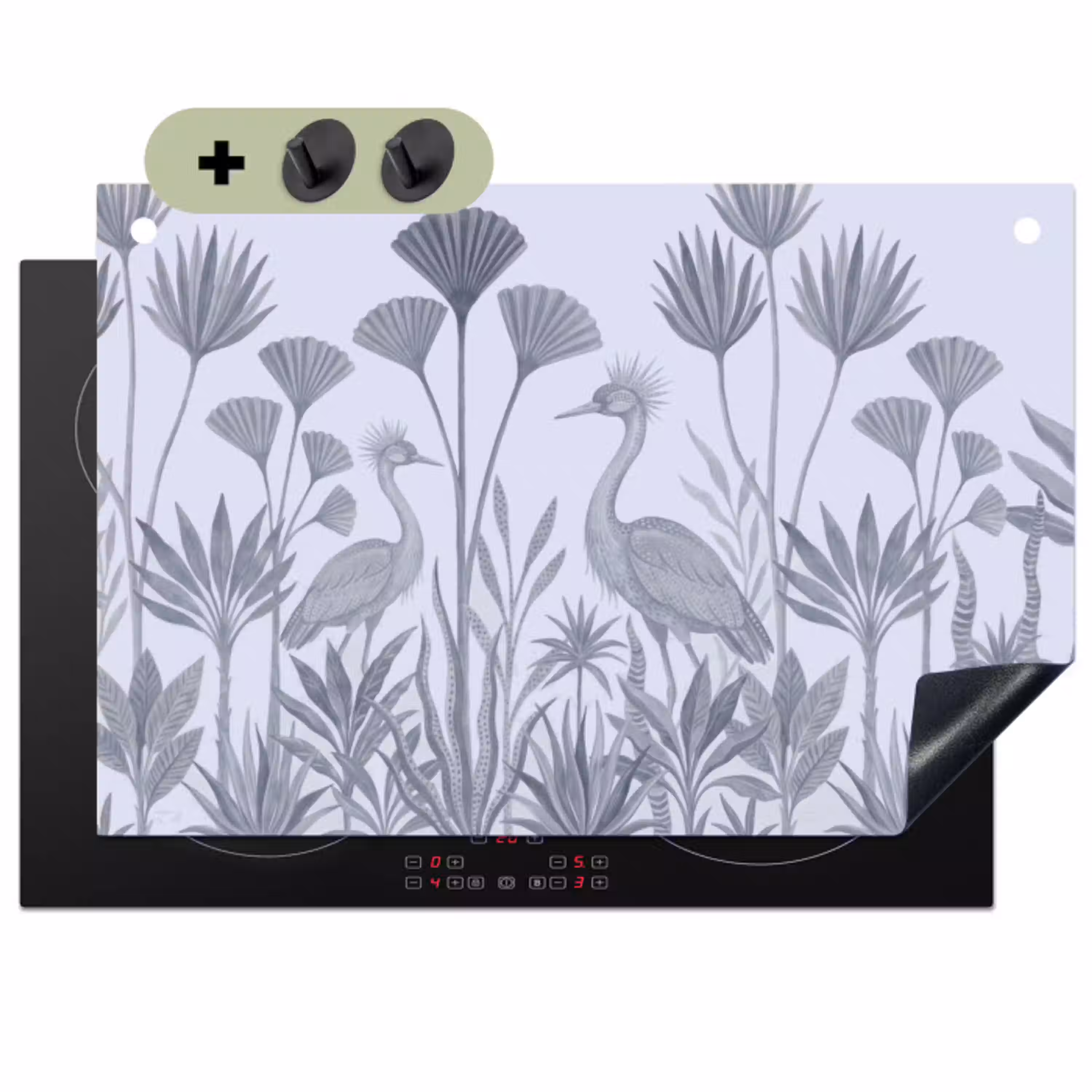 Vogel - Tropisch - Illustratie - Blauwgrijs - Natuur Inductie beschemer met haakjes klein -3d